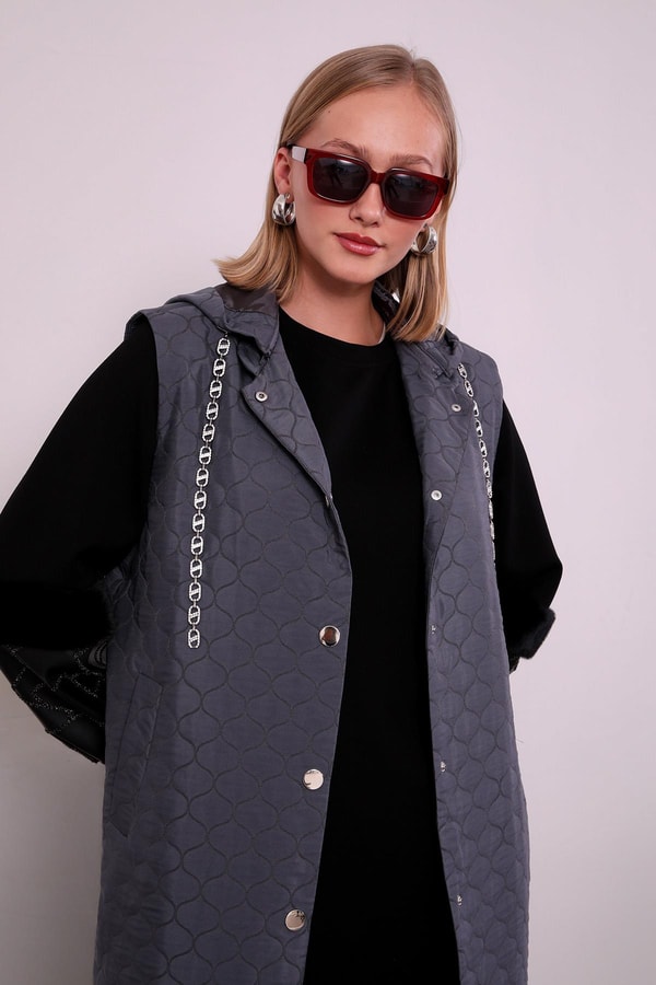 LevidorAntrasit Zincir Detaylı Yelek