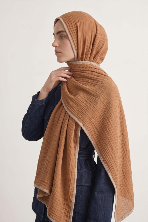 LevidorBasıc Müslin Şal Camel