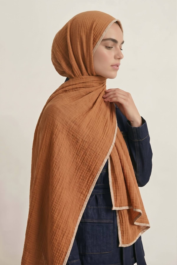 LevidorBasıc Müslin Şal Camel