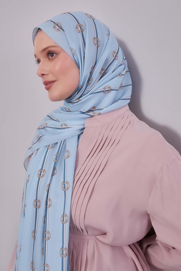 LevidorBebe Mavisi Çizgili Halka Desen Club Şal