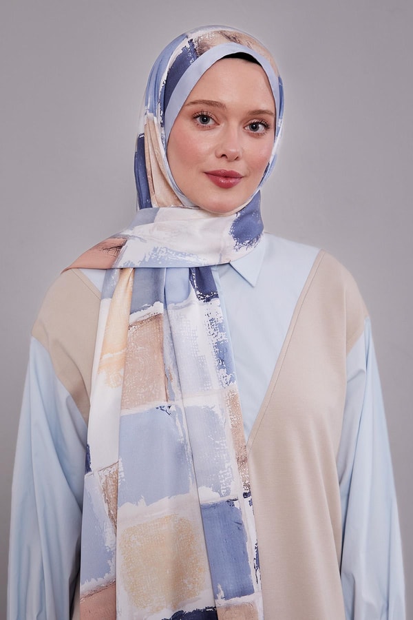 LevidorBebe Mavisi Dama Desen Twill Şal