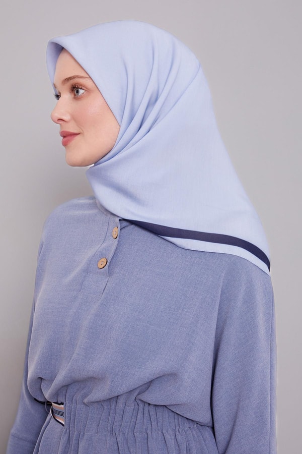 LevidorBebe Mavisi Kenar Şerit Aura Eşarp