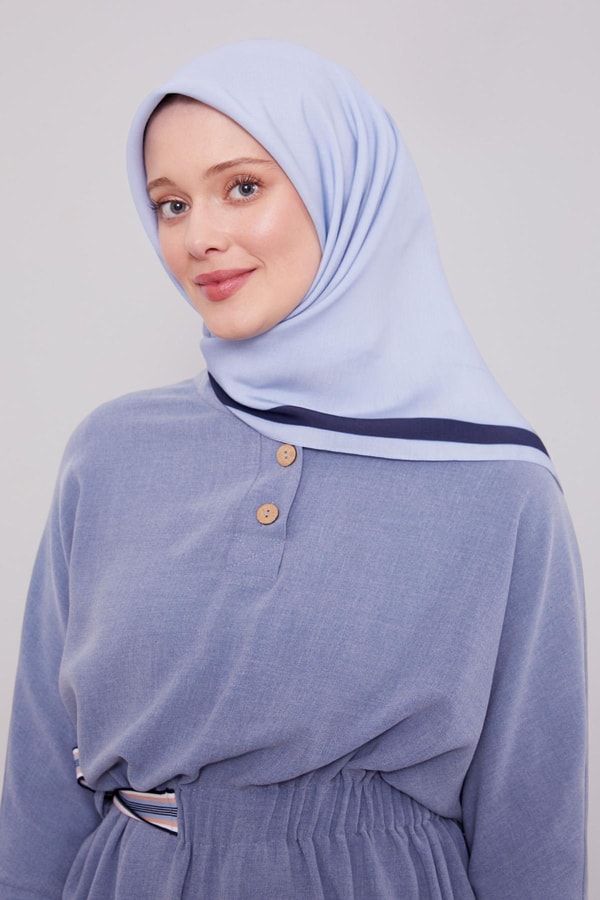 LevidorBebe Mavisi Kenar Şerit Aura Eşarp