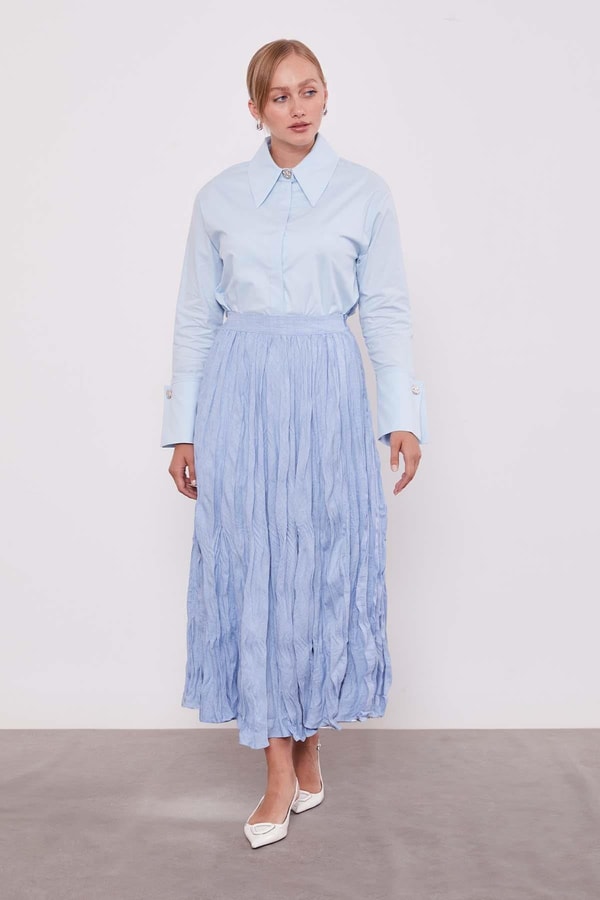 LevidorBebe Mavisi Kırışık Model Etek