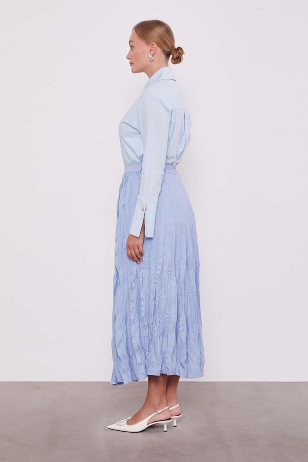 LevidorBebe Mavisi Kırışık Model Etek