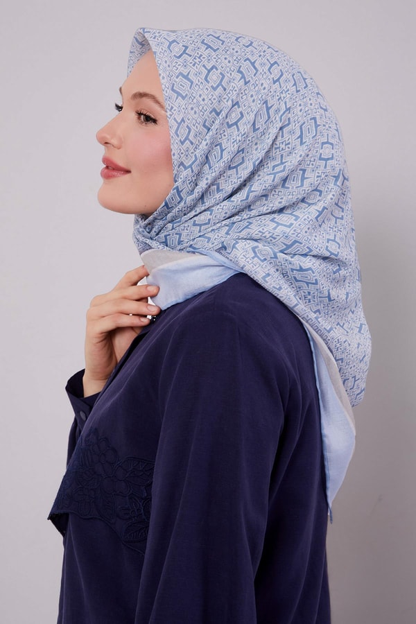 LevidorBebe Mavisi Puzzle Desen Soft Eşarp