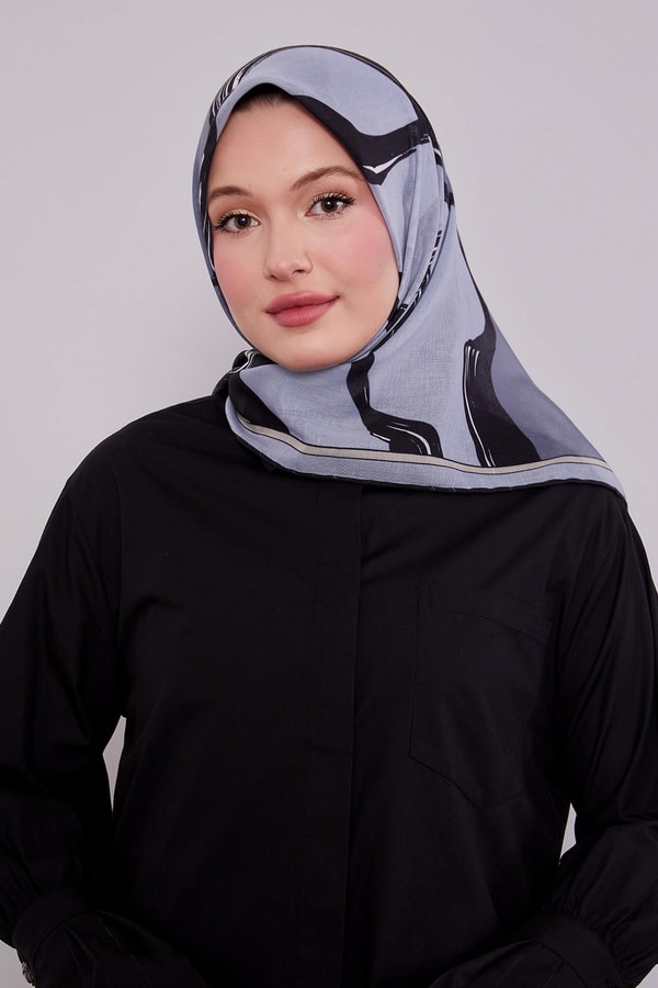 LevidorBebe Mavisi Soyut Desen Soft Eşarp