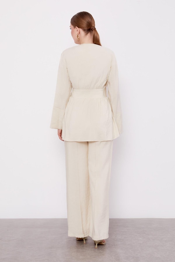 LevidorBej Belden Kuşaklı İkili Takım