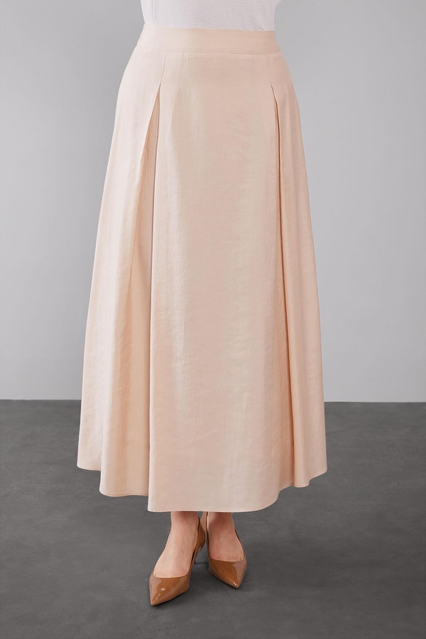 LevidorBej Boncuk Bağlama Detaylı Etek Takım