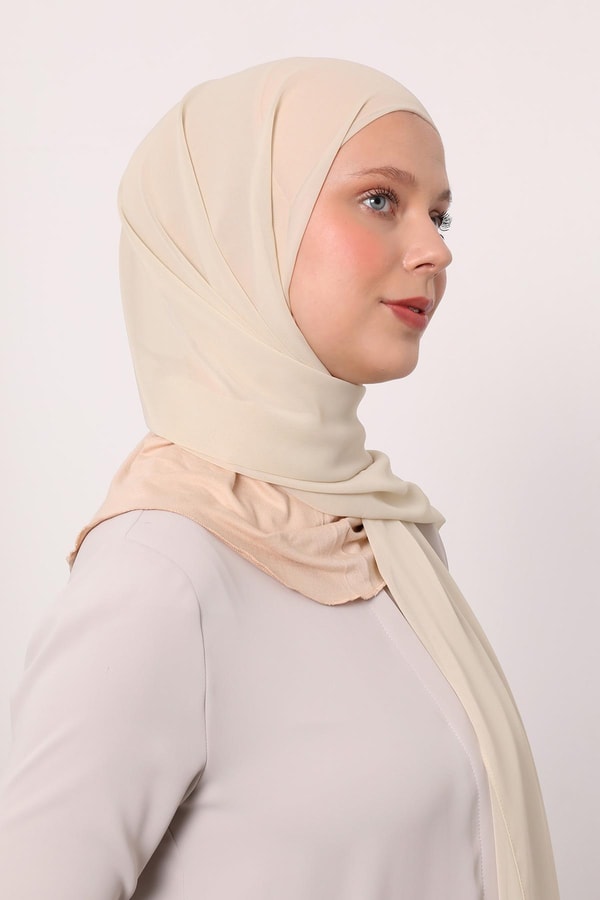 LevidorBej Büyük Hijap Şifon Şal