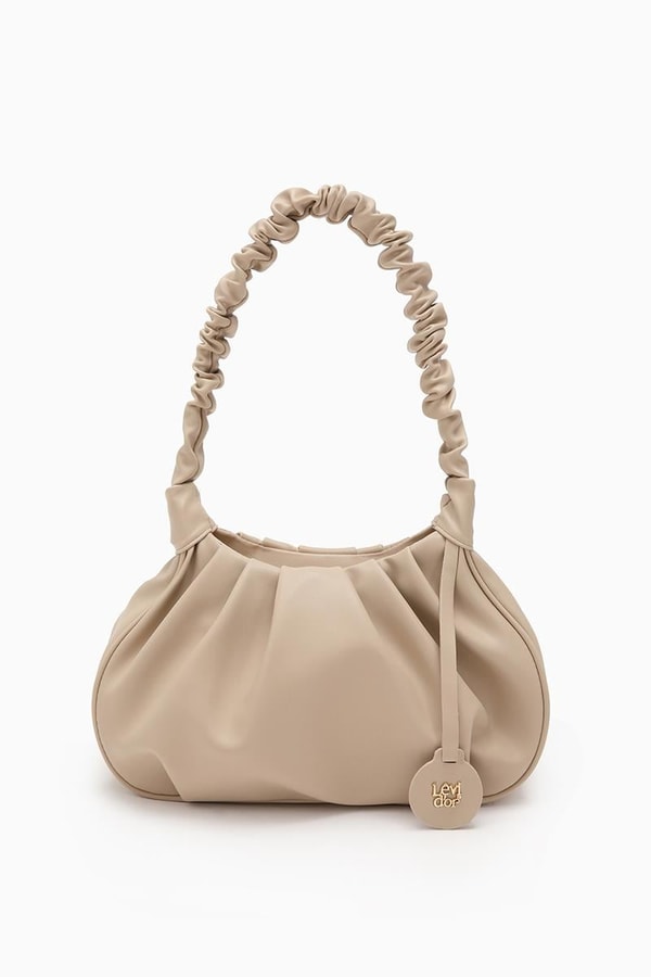 LevidorBej Büzgü Askılı Omuz Çantası