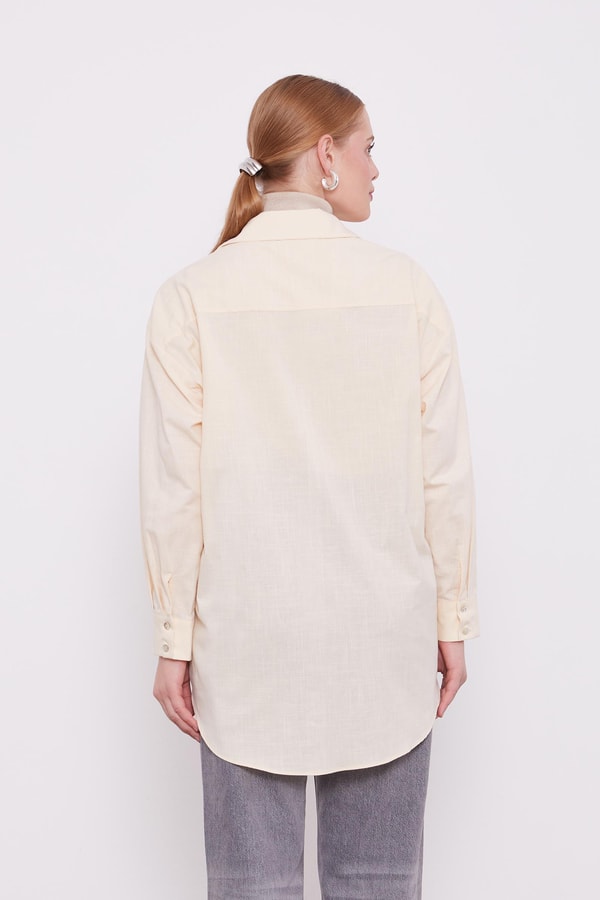 LevidorBej Dokulu Pamuk Gömlek