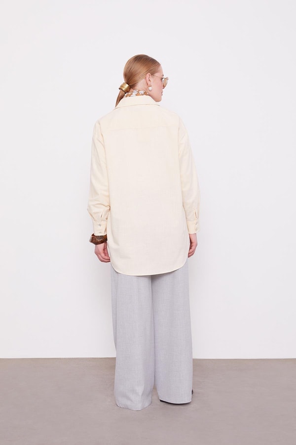 LevidorBej Dokulu Pamuk Gömlek