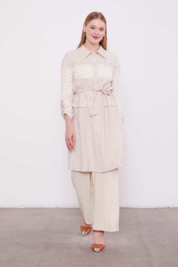 LevidorBej File Detaylı Cupra Kap