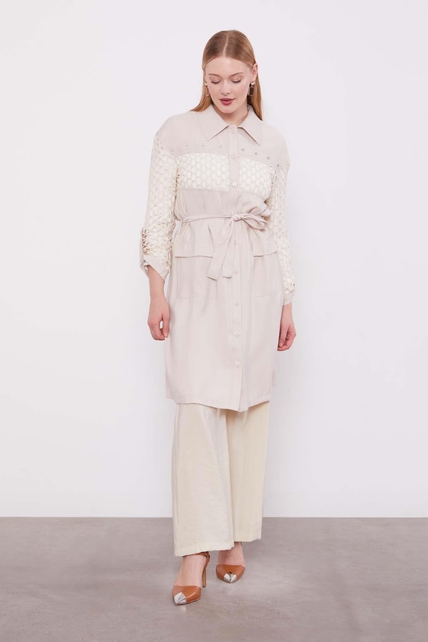 LevidorBej File Detaylı Cupra Kap