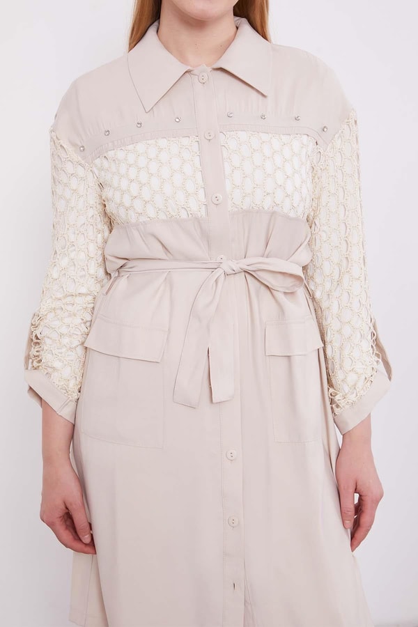 LevidorBej File Detaylı Cupra Kap