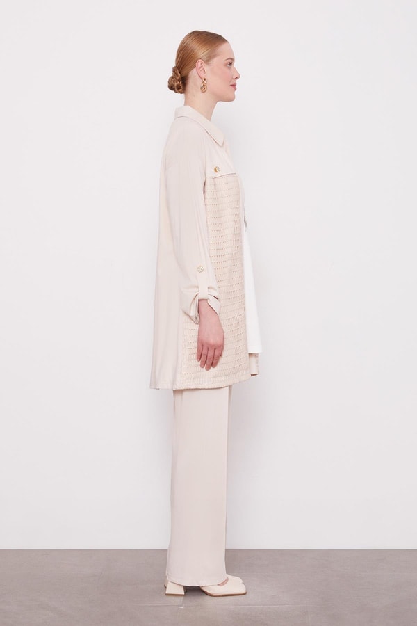 LevidorBej File Detaylı Üçlü Takım