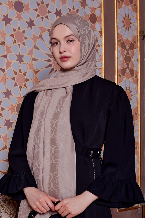 LevidorBej Geometrik Desen Grazia Şal