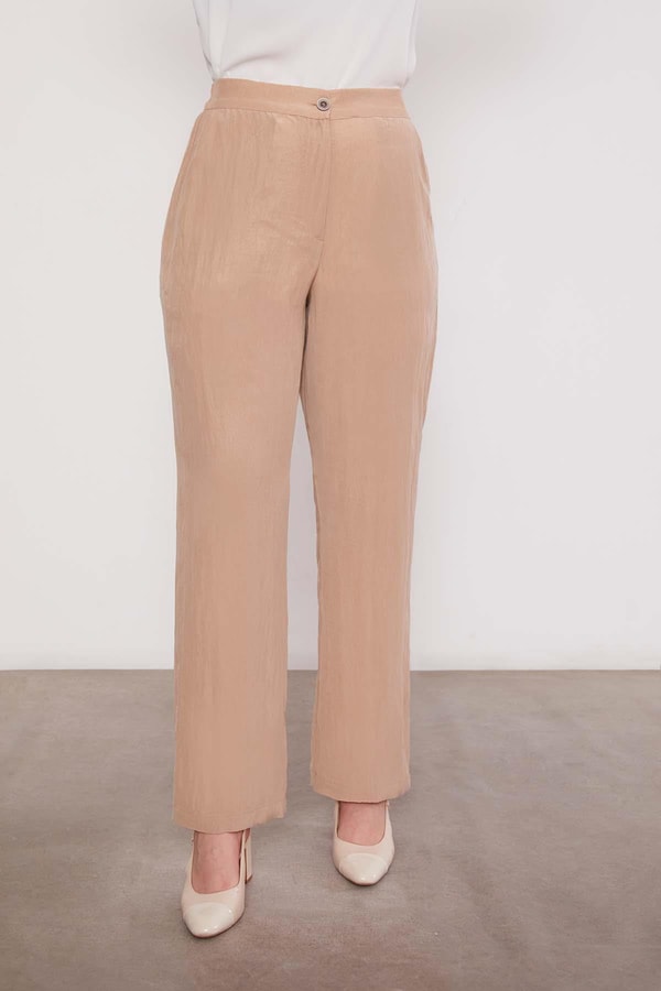 LevidorBej İşleme Omuz Detaylı Cupra İkili Takım