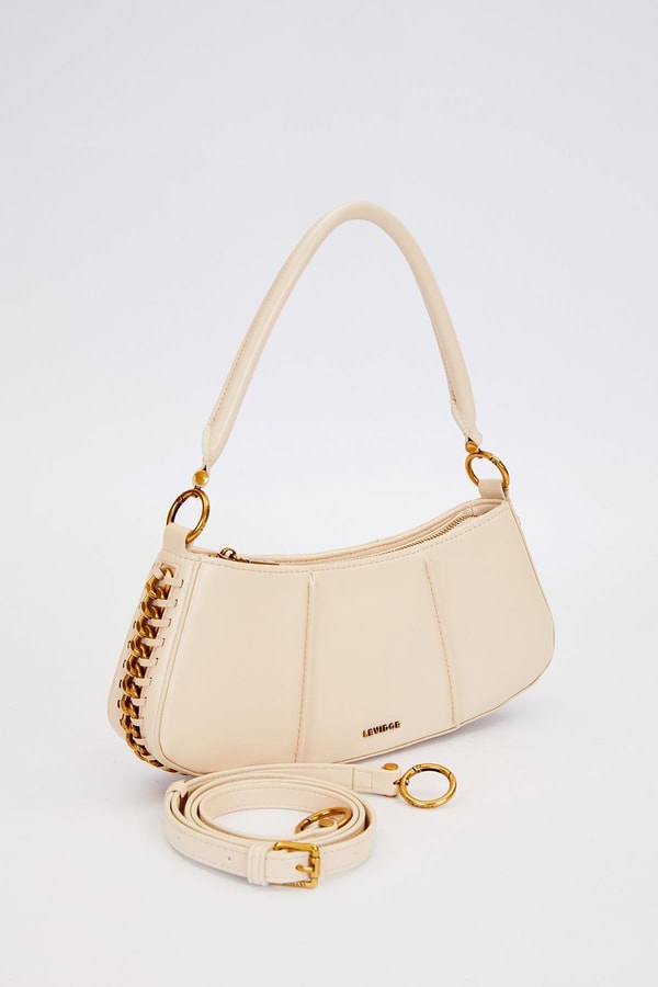 LevidorBej Kenar Dikiş Görünümlü Omuz Çantası