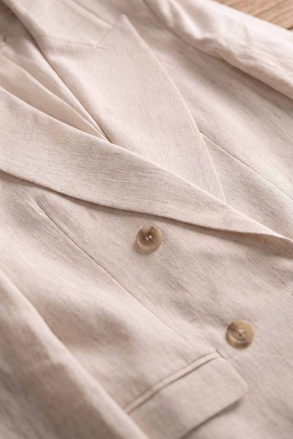 LevidorBej Keten Blazer Ceket