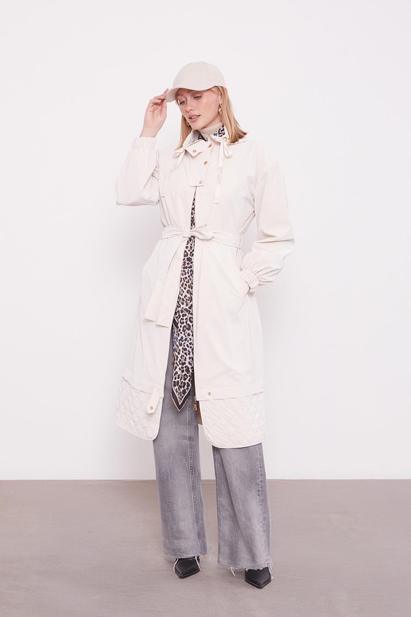 LevidorBej Kurdale Yaka Detay Trençkot