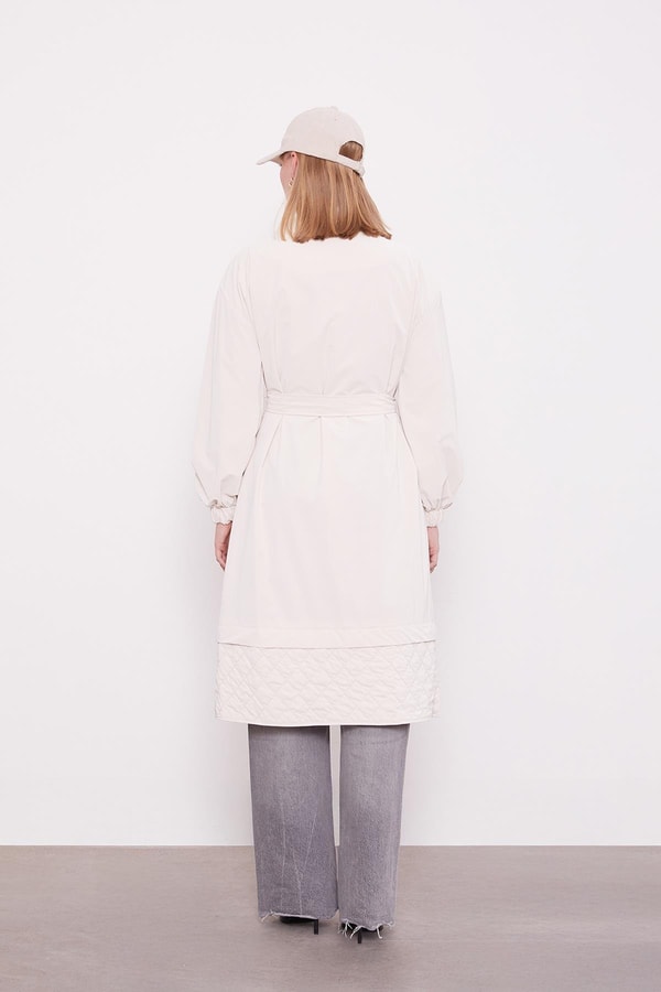 LevidorBej Kurdale Yaka Detay Trençkot