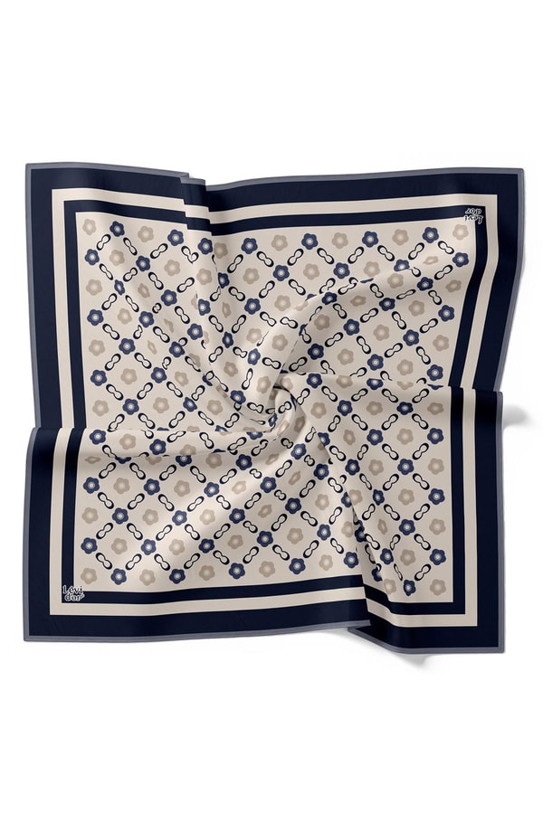 LevidorBej Papatya Desen Twill İpek Eşarp