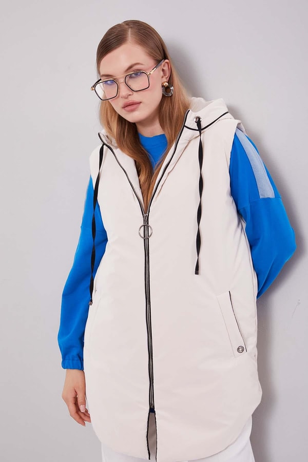 LevidorBej Şapkalı Şişme Yelek