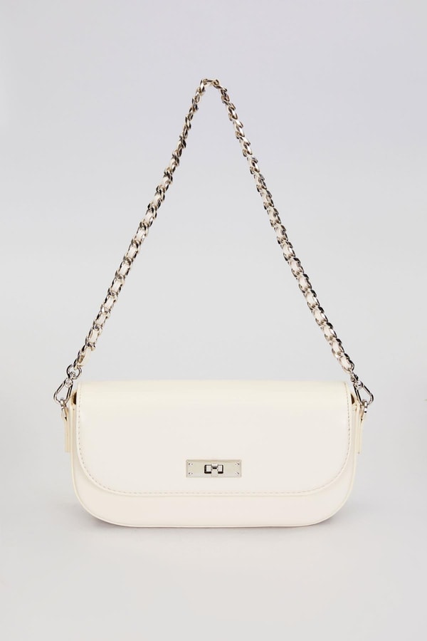 LevidorBej Silver Kilit Detaylı Omuz Çantası