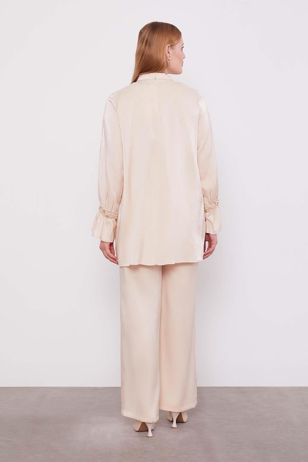 LevidorBej Taş Detaylı İkili Takım