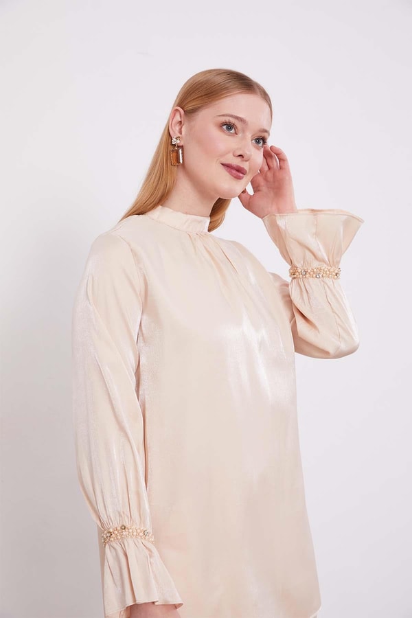 LevidorBej Taş Detaylı İkili Takım