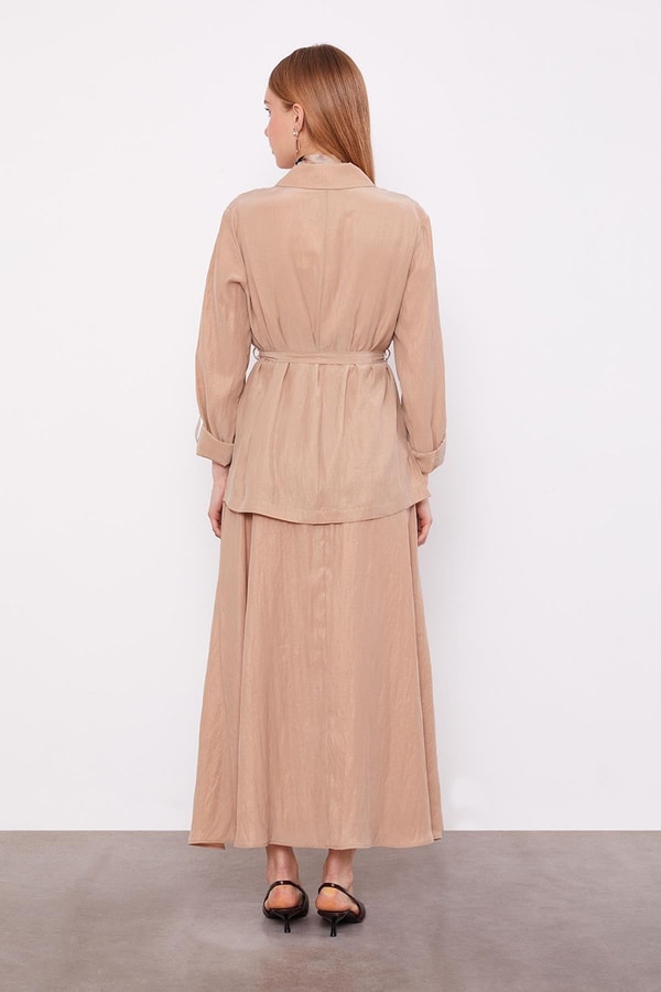 LevidorBej Yakası Taş Detaylı Cupra İkili Takım