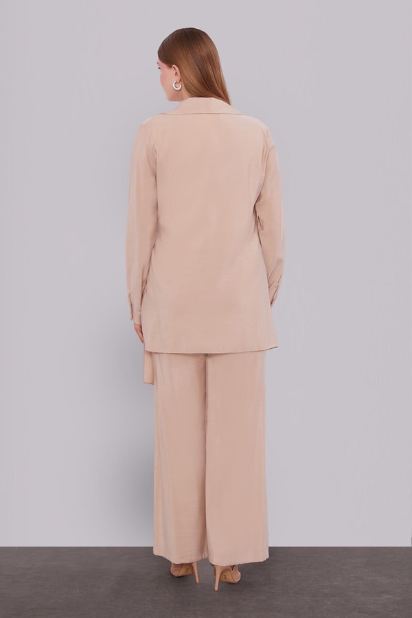 LevidorBej Yan Aksesuar Bağlamalı İkili Takım