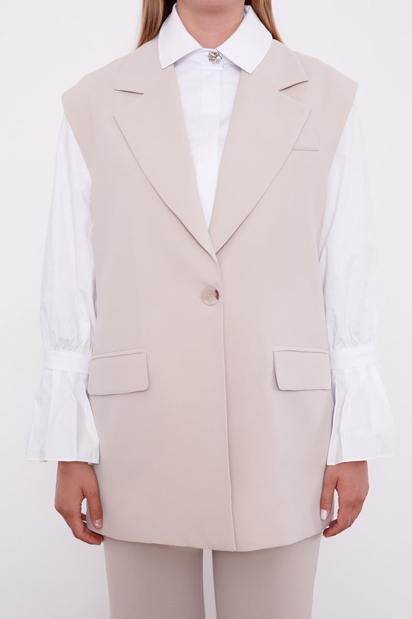 LevidorBej Yelekli İkili Takım