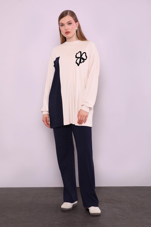 LevidorBej Yonca Desen Detaylı İkili Takım