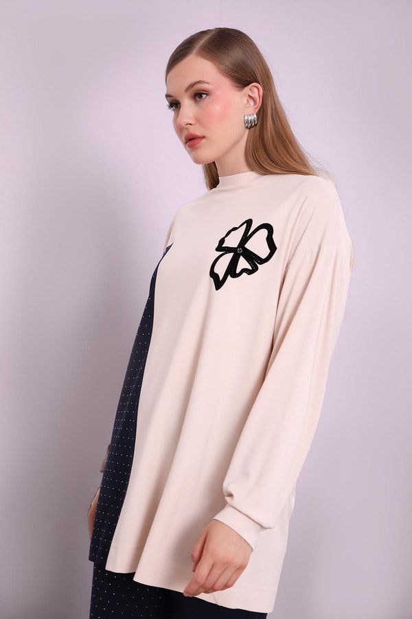 LevidorBej Yonca Desen Detaylı İkili Takım