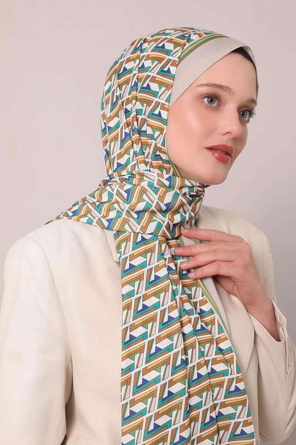 LevidorBej Zigzag Desen Club Şal