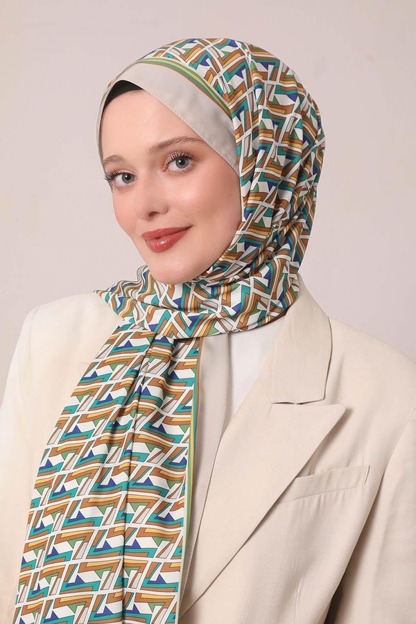 LevidorBej Zigzag Desen Club Şal