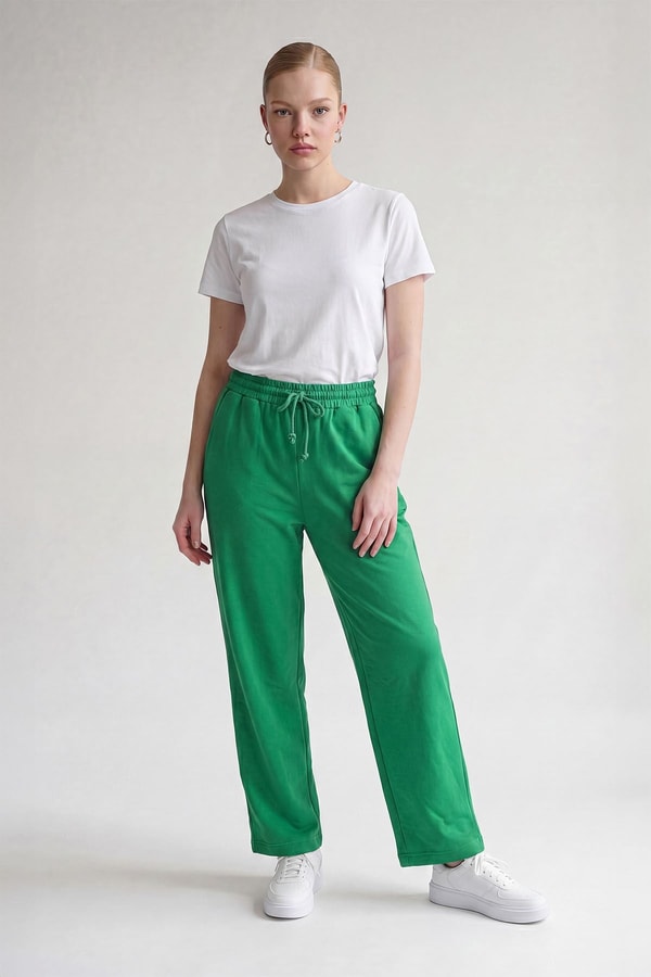 LevidorBenetton Beli Lastikli Bağıcıklı Pantolon