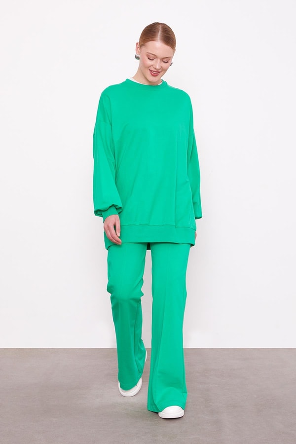 LevidorBenetton Bisiklet Yaka Oversize Sweat