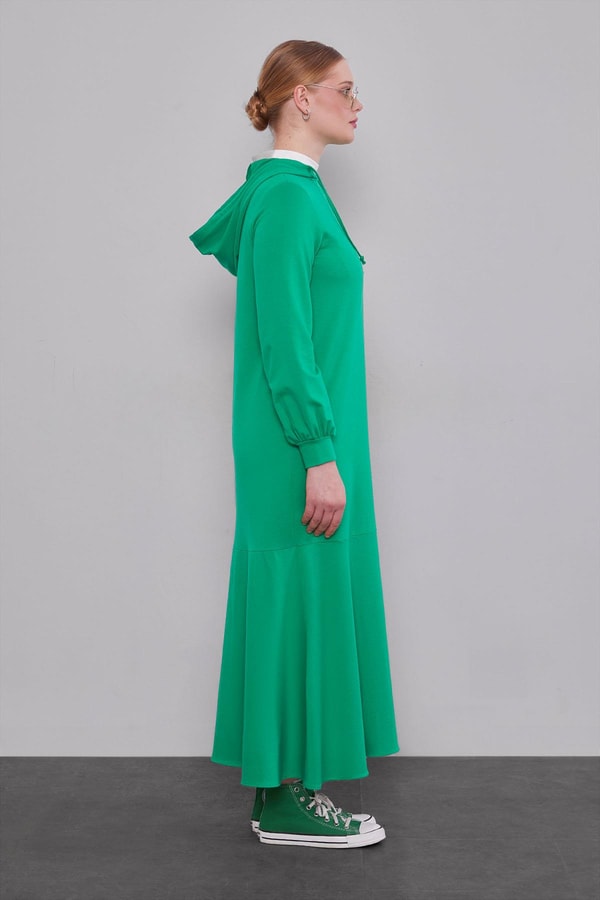 LevidorBenetton Kapuşonlu Gizli Cep Detaylı Elbise