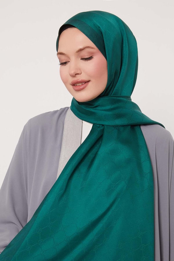 LevidorBenetton Petek Desen Monogram İpek Şal