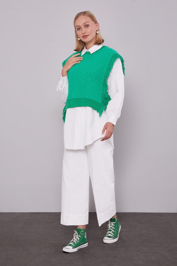 LevidorBenetton Triko Yelekli Gömlek İkili Takım