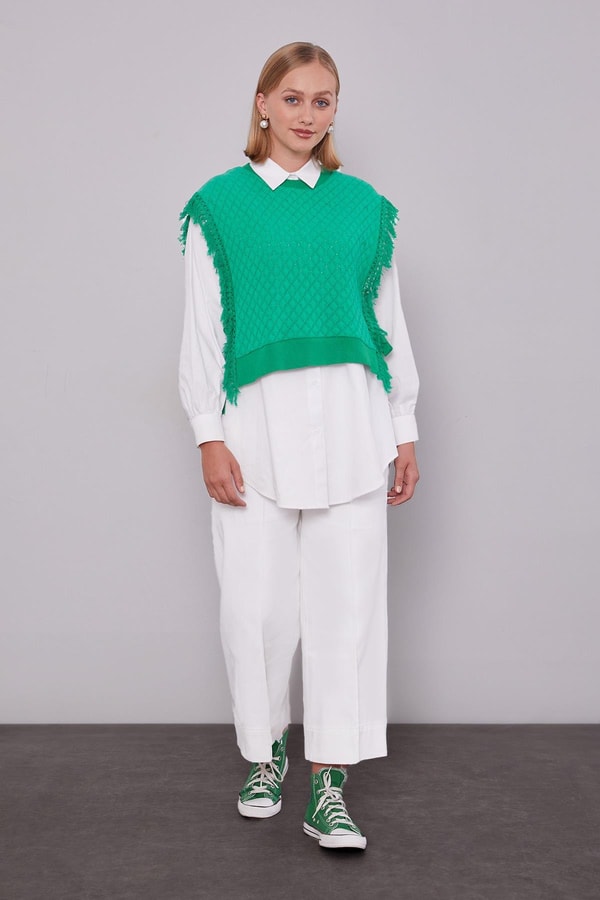 LevidorBenetton Triko Yelekli Gömlek İkili Takım