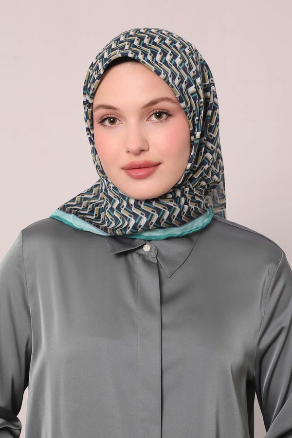 LevidorBenetton Zigzag Desen Soft Eşarp