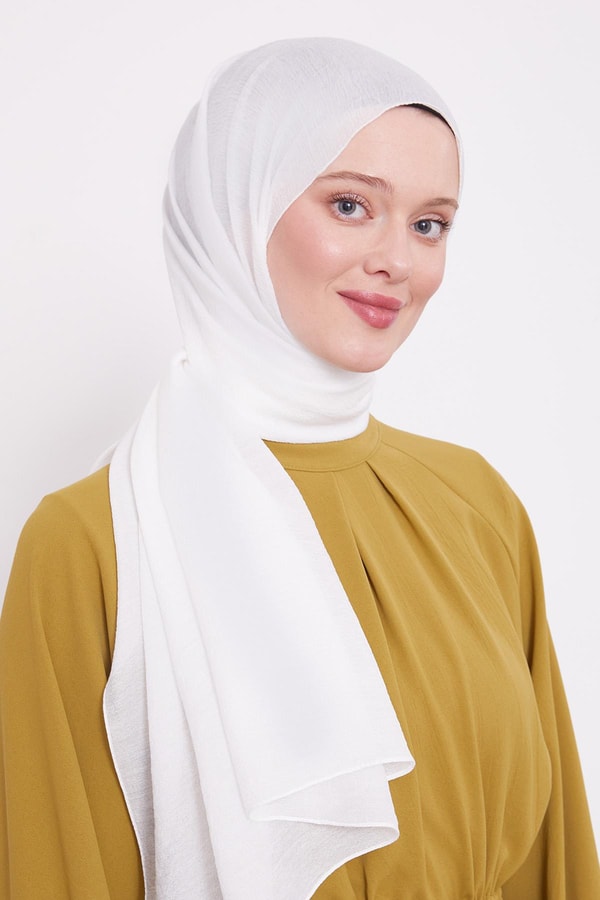 LevidorBeyaz Arlyn Düz Şal