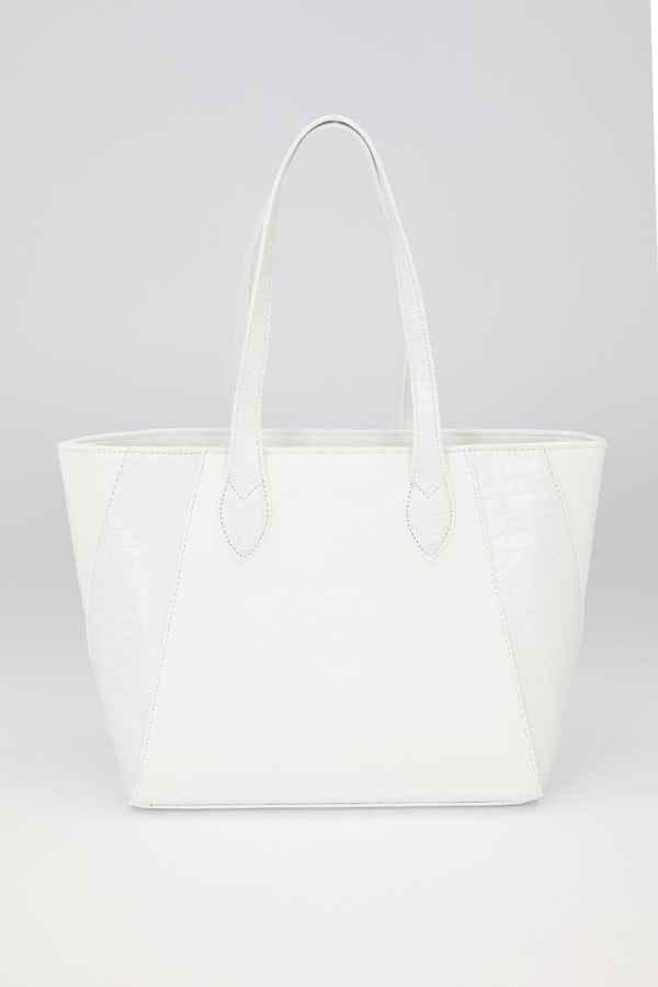 LevidorBeyaz Deri Detay Omuz Çantası