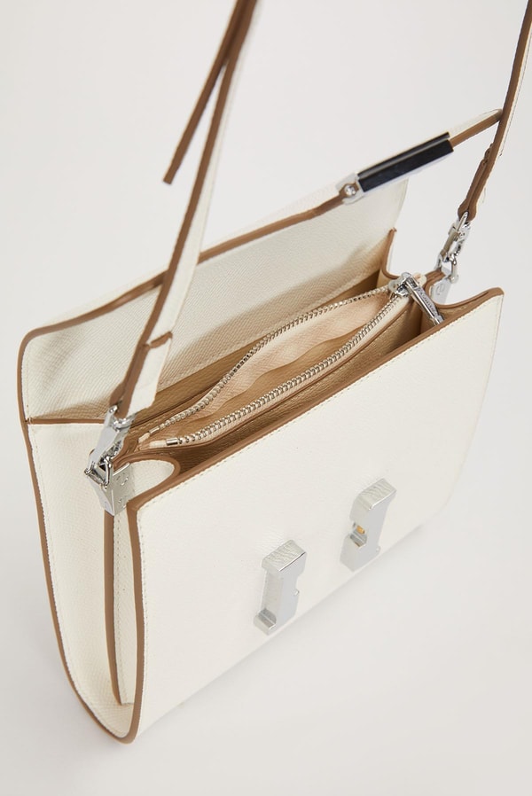 LevidorBeyaz Düz Form Omuz Çantası