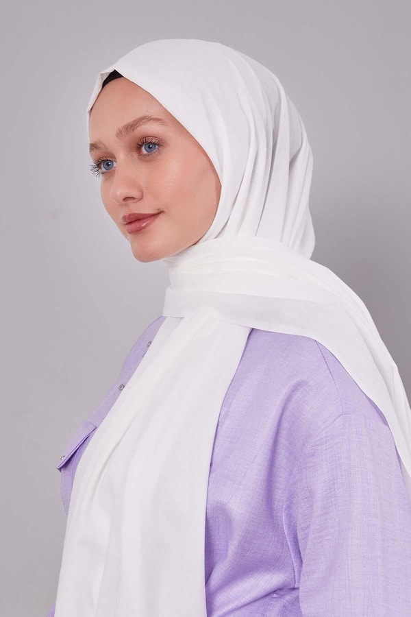 LevidorBeyaz Düz Tensel Şal